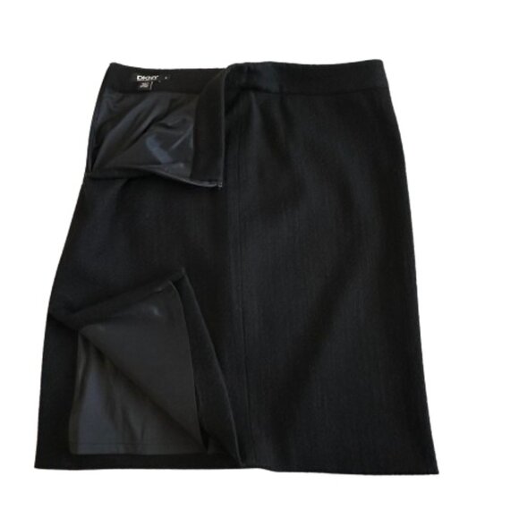 DKNY Women's Small Black Midi Straight/Pencil Wool Blend Fully Lined Skirt - Picture 6 of 16